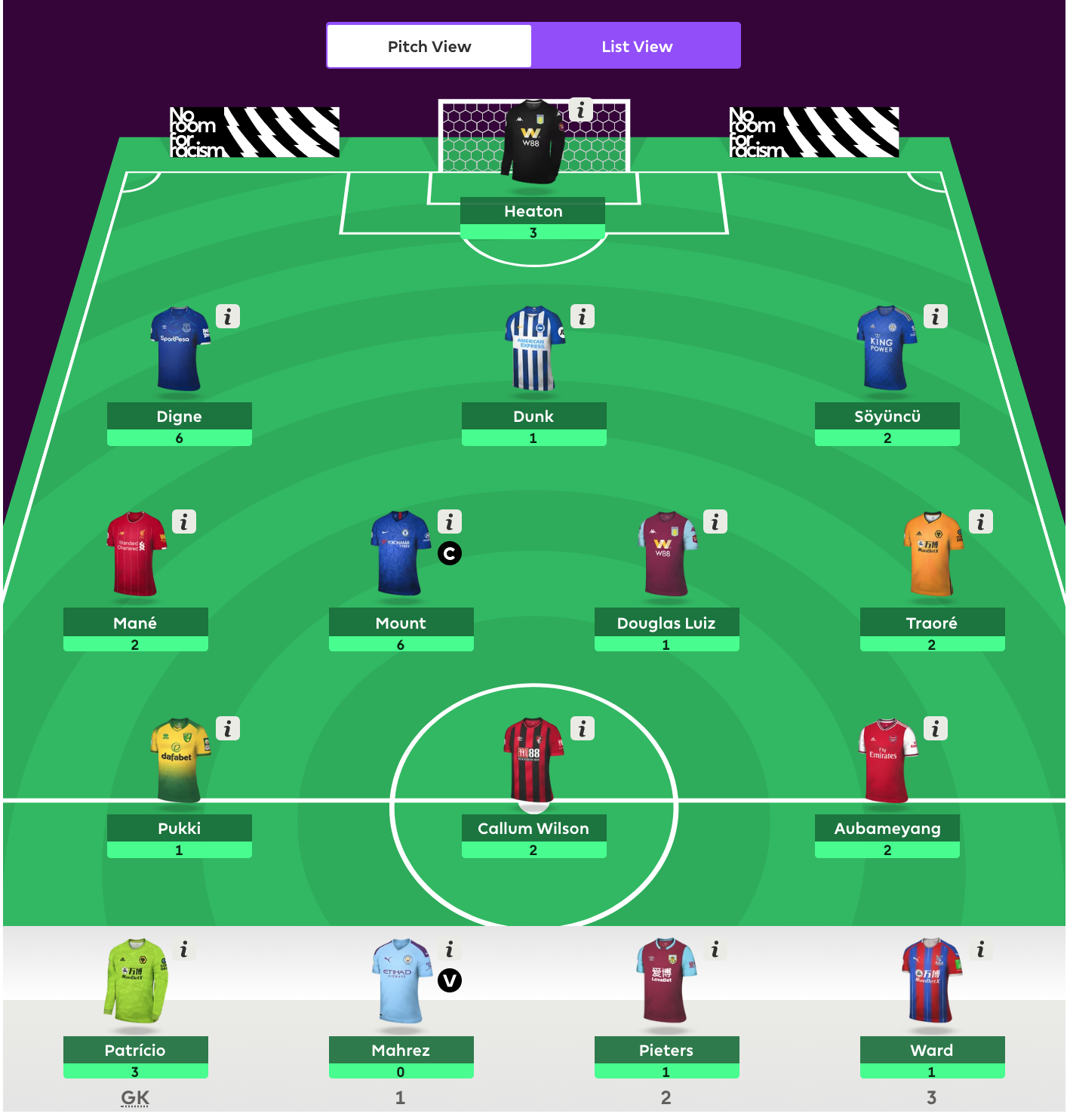 Fantasy Premier League 2019 - 2020 viikko 9